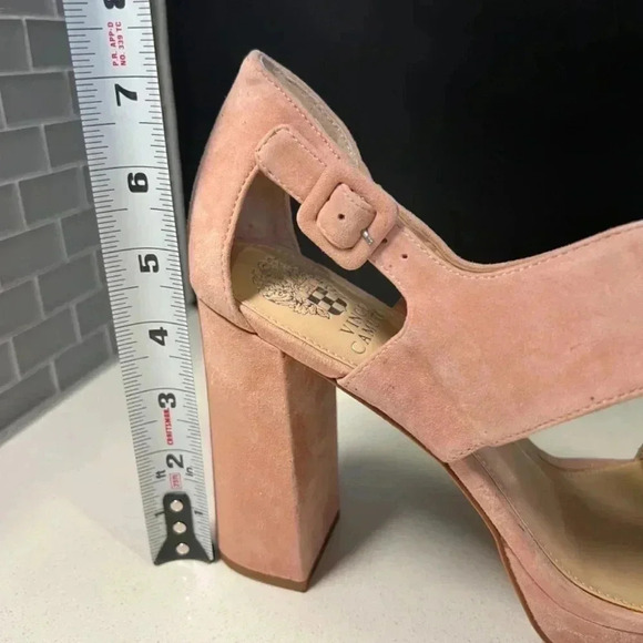 Vince Camuto Mauve Suede Block Heel Ankle Strap - Size 10 - Picture 3 of 14